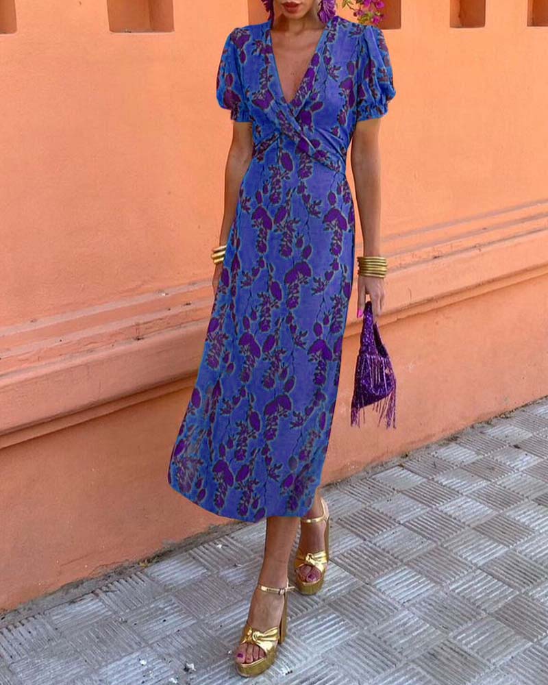 Angelina | Stunning V-Neck Midi Dress™